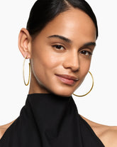 Pavé Hoop Earrings in 18K Yellow Gold with Diamonds, 63.5mm